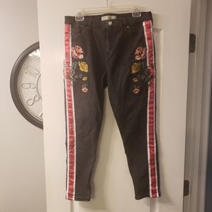 Topshop Moto Jamie jeans with embroidery size 34/30